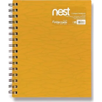 Blok Spirálový blok FolderMate Nest A5, linkovaný, 120 listů - zlatožlutý