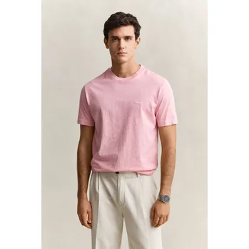 Pánské oblečení TRIČKO GANT WASHED SLUB SS TSHIRT WASHED PINK