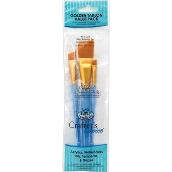 Royal & Langnickel Sada štětců GOLD TAKLON, 3ks (ploché seříznuté č.1/4",1/2",1")