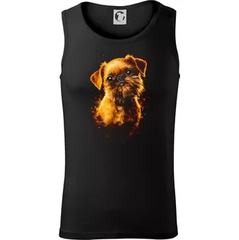 Pánské termoprádlo Obrázek polotón Bruselský grifonek - Tílko pánské Core - L ( Černá )