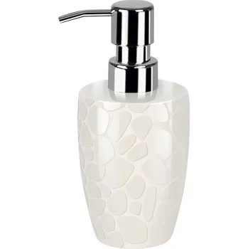 Dávkovač mýdla SPIRELLA Spirella dávkovač mýdla DARWIN PEBBLE, bílý, keramika, 300 ml, 10.14657