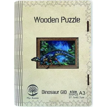 Puzzle Puzzle Dinosaurus A3, dřevěné, svítící
