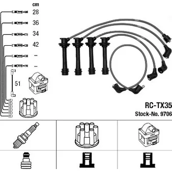 Zapalovací kabel Sada kabelů pro zapalování NGK 9706