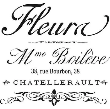 Výtvárné potřeby Šablona Cadence HomeDeco - Arabeskový nápis Fleur / 25x25 cm