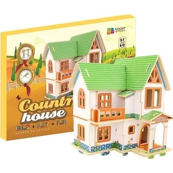 3D puzzle NiXiM Dřevěné 3D puzzle - Dům na venkově