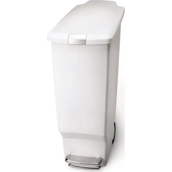 Odpadkový koš Simplehuman Pedálový odpadkový koš Simplehuman – 40 l, úzký, bílý plast, CW1362