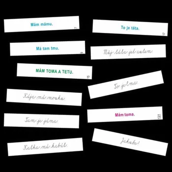 Český jazyk Psací písmo - kartičky s větami pro nácvik psacího písma