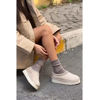 Dámské kozačky Boty trendyol Beige 9328375 36