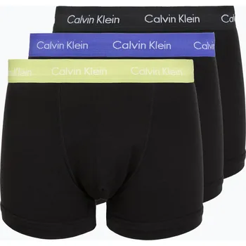 Pánské spodní prádlo Pánské boxerky Calvin Klein 0000U2662G Trunk 3 pairs black in green bloom wb/black in da