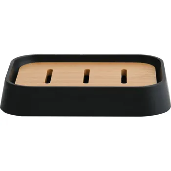 Mýdlenka Spirella Mýdlenka KAMLA, plast, bambus, matná, černá