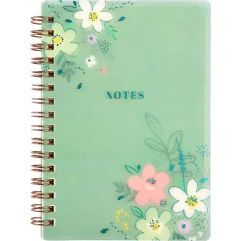 Blok Zelený blok s květinami A6