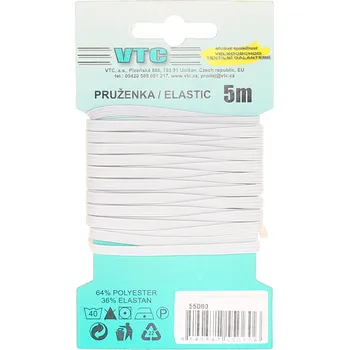 Textilie VTC Pruženka líčková 6,6mm bílá