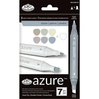 Royal & Langnickel Grafické fixy + bezbarvý fix - stone 6 ks