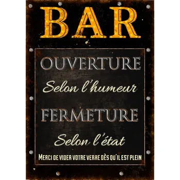Plechová cedule Antic Line Plechová cedule Bar Ouverture