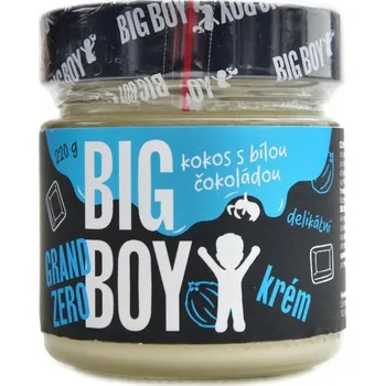 BigBoy Grand zero kokosové - kokosový krém s kokosem a bílou čokoládou bez cukru 220g