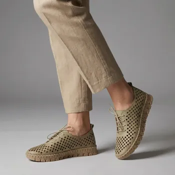 Dámské sandále Dámské zelené celokožené perforované tenisky Letizia Velikost: 38