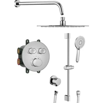 Vodovodní baterie SAPHO SMART SELECT podomítkový sprchový set s termostatickou baterií, 2 výstupy, posuvný držák sprchy, chrom RP032-02