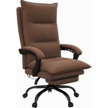 Kancelářská židle Vinsetto s masážní funkcí, naklápěcí v úhlu 155°, otočná židle s područkami, ergonomická kancelářská židle, hnědá| Aosom