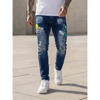 Tmavě modré pánské džíny slim fit Bolf E7860 - 34/L