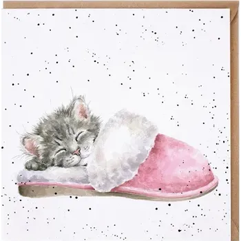 Přání 15 x 15 cm "The Snuggle Is Real" Wrendale Designs - kotě v botě