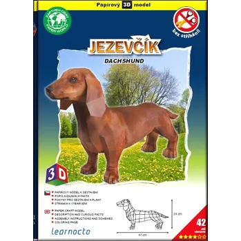 3D puzzle Jezevčík světlý – Papírový 3D model/42 dílků