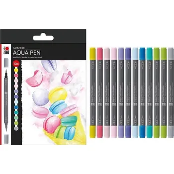 Marabu Graphix Akvarelový popisovač v pastelových barvách 12 ks