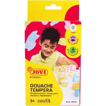 JOVI Pastel temperové barvy 6 x 35 ml + štětec