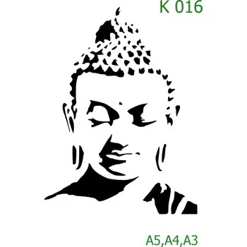 Plastová šablona pro malování - Portréty, postavy - Buddha (K016) - A4 , Nelepící folie