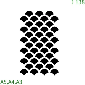 Plastová šablona pro malování - Strukturální vzory - Imitace střešních tašek (J139) - A5 , Nelepící folie