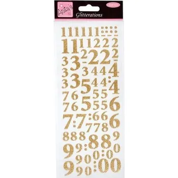 samolepka DO samolepky ANT 8181004 čísla zlatá glitr