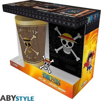Blok One Piece dárková sada (sklenice, zápisník, odznak)