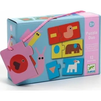 Puzzle DJECO Duo puzzle Tvary a zvířátka