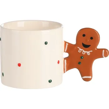 Keramický hrnek s perníčkem krémový 320 ml