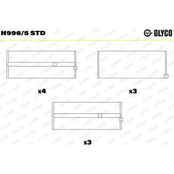 Kliková hřídel Hlavní ložiska klikového hřídele GLYCO H996/5 STD