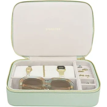 Šperkovnice Stackers, Cestovní kazeta na šperky a doplňky Stackers Travel šalvějově zelená - Formadore