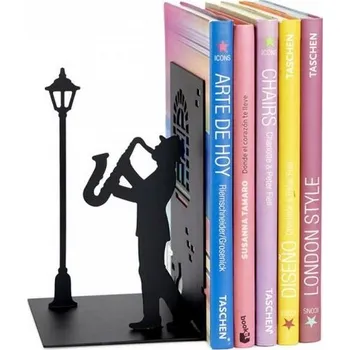 Zarážka na knihu Zarážka na knihy, Jazz, černá, kov, 16x10x10