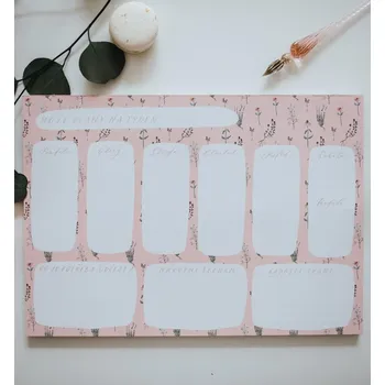 Blok Be Nice EKO týdenní plánovač A4 - růžový