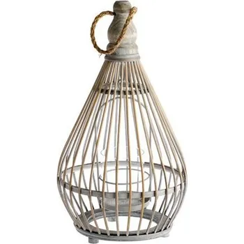 Výtvárné potřeby Bambusová lucerna se sklem uvnitř