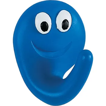 Držák na ručník SPIRELLA Spirella dětský háček SMILE, modrý, polyresin, samolepící, 40 x 50 mm, 10.06760
