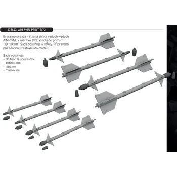 Volný čas Eduard 1/72 AIM-9M/L PRINT