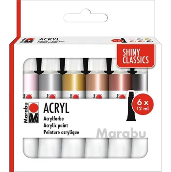 Marabu Sada akrylových barev Shiny Classics 6 x 12 ml