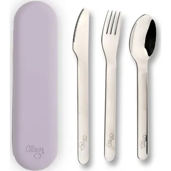 Citron Set příborů se silikonovým pouzdrem Purple