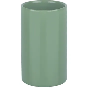 Držák na kartáček SPIRELLA Spirella kelímek na kartáčky TUBE, zelený, keramika, 10.19900