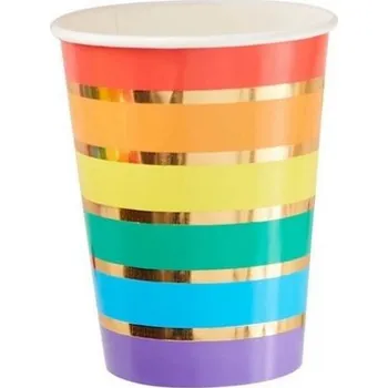 Party dekorace Kelímky duhové 8ks
