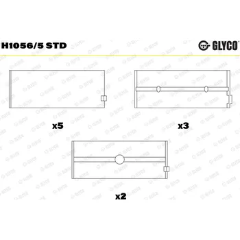 Kliková hřídel Hlavní ložiska klikového hřídele GLYCO H1056/5 STD