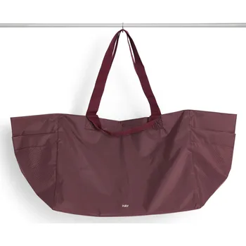 HAY Taška Grid Weekend Bag L Burgundy