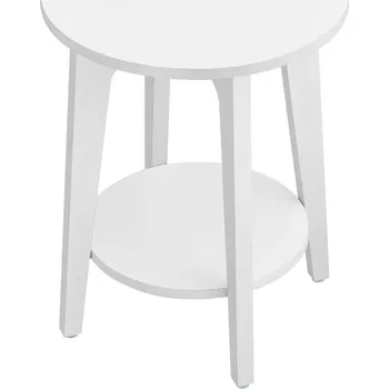 Nábytek VASAGLE Odkládací stolek 40 × 40 × 51 cm, kulatý, bílý