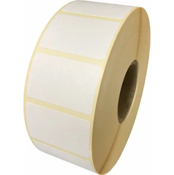 Papír pro tiskárny 32 00090 - Etiketa 60 mm x 30 mm, Pololesklý papír, Bílá, Dutinka 40 mm, 2000 ks/kotouč, Odlepitelné lepidlo, Průměr kotouče 110 mm