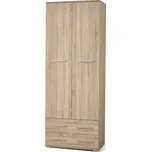 Šatní skříň LIMA REG-2, dub sonoma - SLEVA 3% s kodem radost25