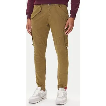 Pánské kalhoty Alpha Industries Kalhoty z materiálu AI.126215-11-32 Khaki Slim Tapered Fit 32